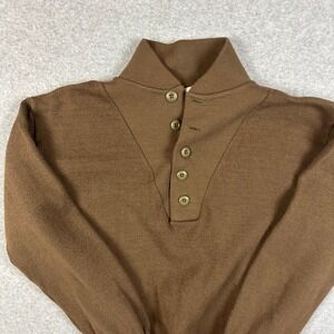 DSCP‎ Garrison Collection Mens Brown 5-Button Henley Acrylic Sweater